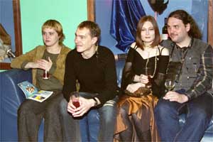 Слева направо Ал.Сашнева(Фелiчiта), Дм.Янковский, Нат.Мазова(Талэ) и В.Гончаров (Ульдор).